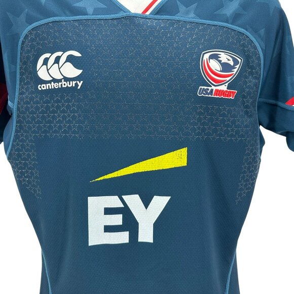 Canterbury Mens Large Jersey USA Rugby Vapodri Alternate Pro Blue Red White - Picture 2 of 13